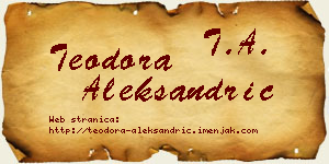 Teodora Aleksandrić vizit kartica